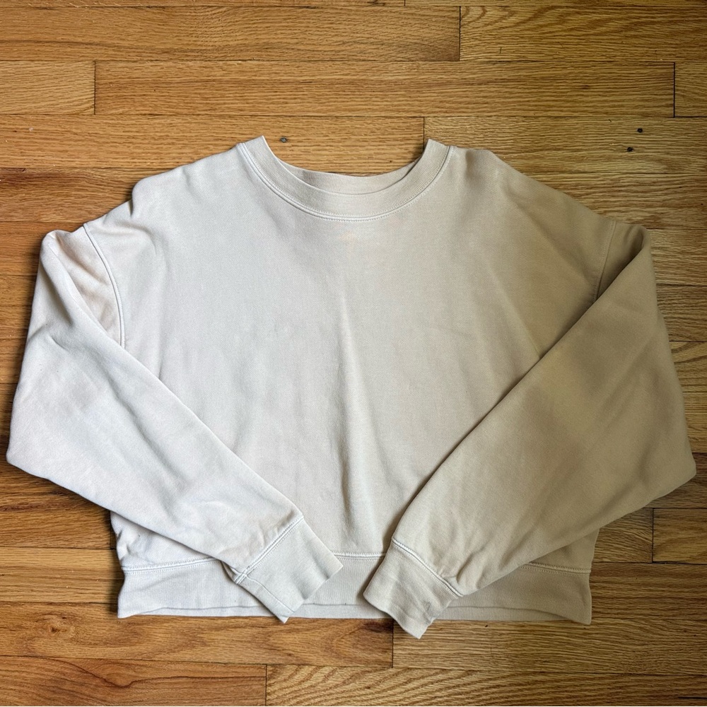 Girlfriend Collective Tan Cropped Sweatshirt